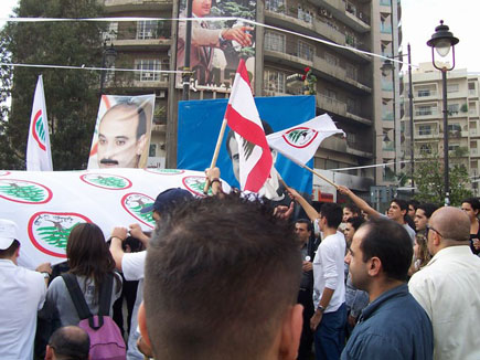Protests at Sassine (Gebran Tueni)